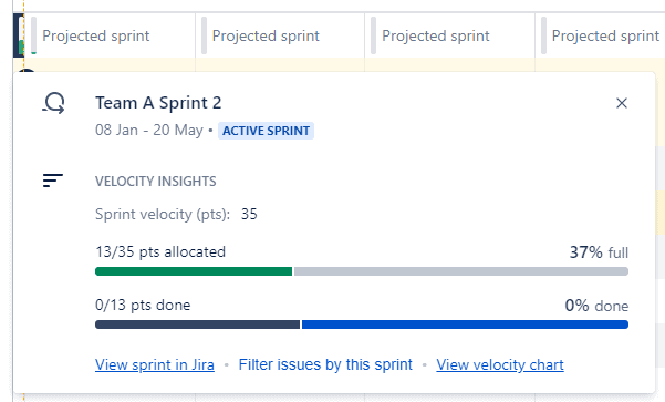 Sprint Capacity on advanced roadmaps